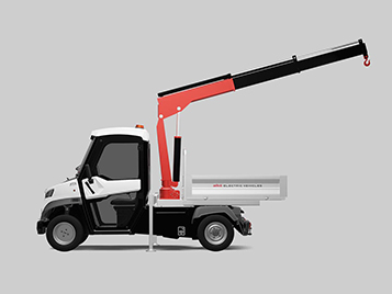 Electric vehicle with crane