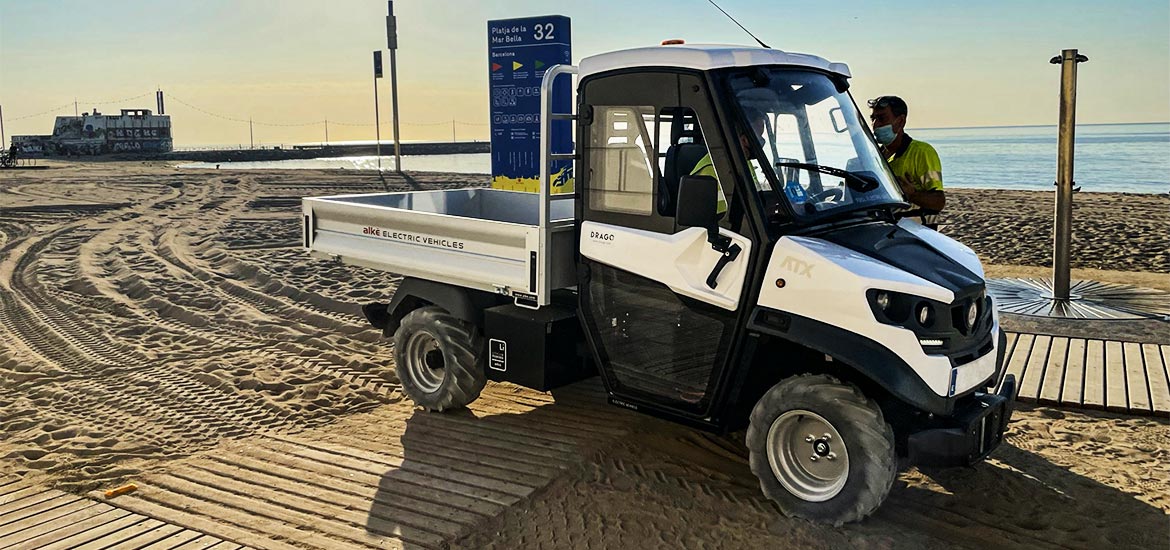 oekologisches golfcart strandtransport pflege