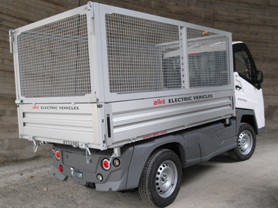 electric vehicle with steel mesh sides