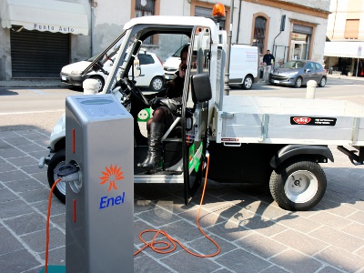 electric car on charging session