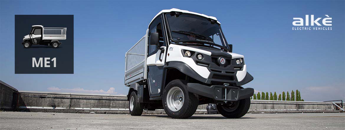 ALKE' electric utility vehicles with dropside body and steel mesh sides