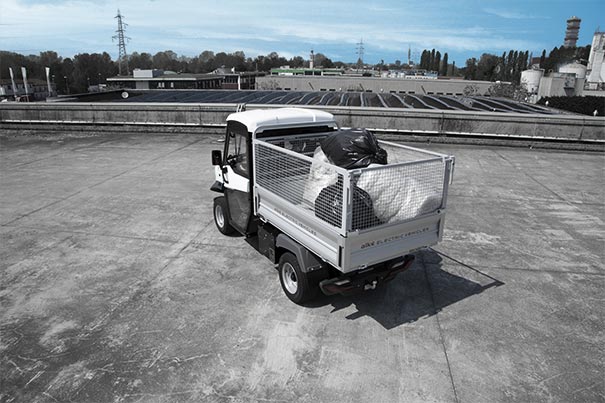 ALKE' small electric cars with steel mesh sides
