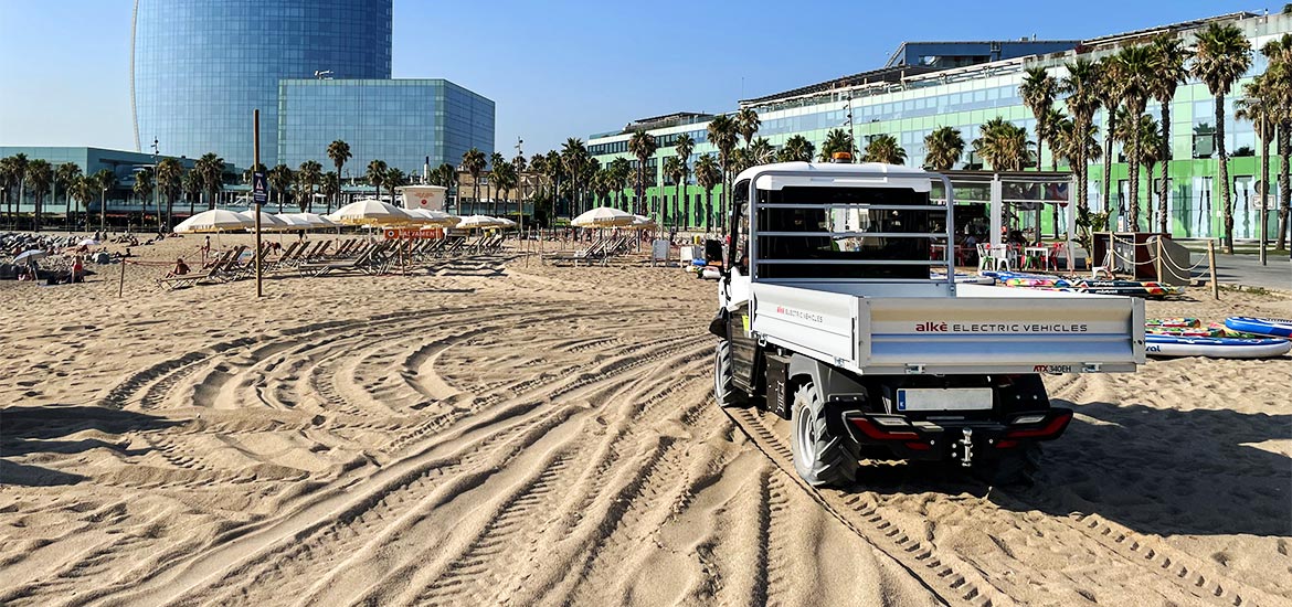 Electric vehicle resorts on the beach
