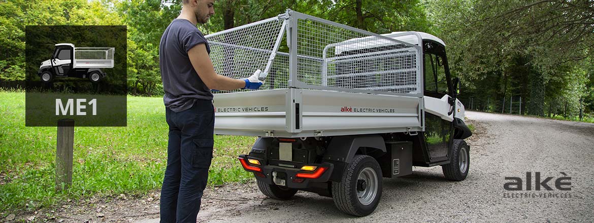 Steel mesh sides electric utility vehicle Alkè ATX