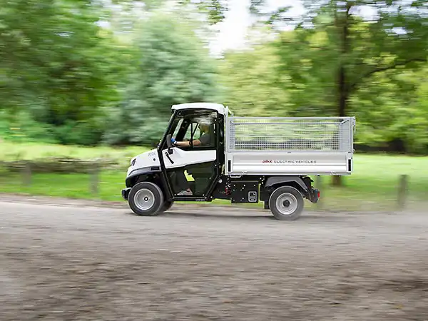 Electric vehicles with steel mesh sides