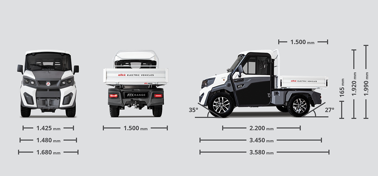 ATX 480S Off-Road Electric Vehicles - Dimensions